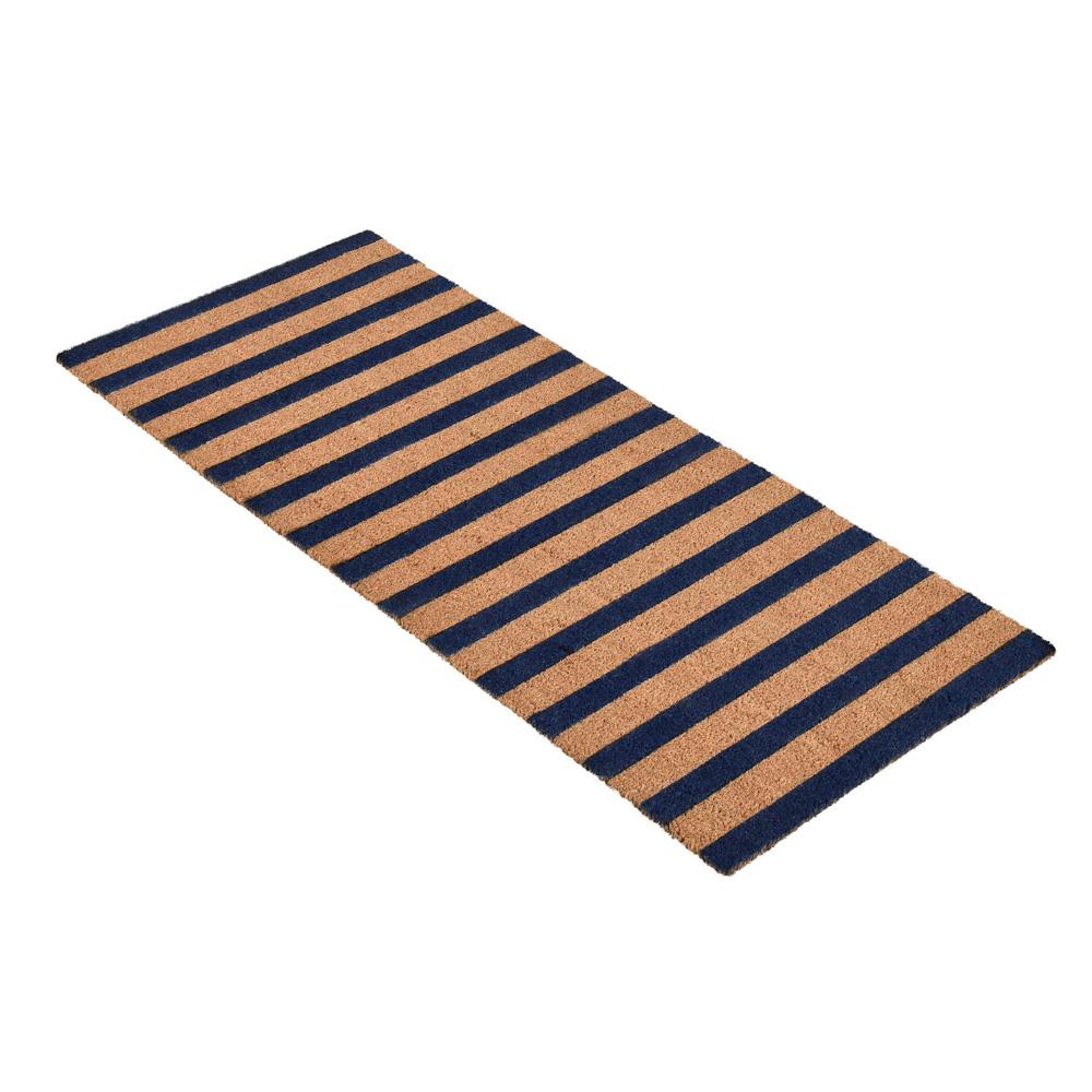 Villa by Classic Home - Striped 24inX57in Doormat Choir Front And Pvc Backing Navy And Natural - 24W - Navy - 30182424 veiw 1