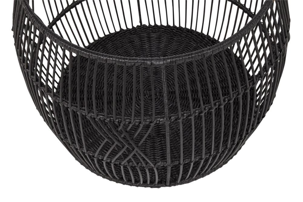 Villa by Classic Home - Sumatra Rattan Floor Storage Basket In Black - 21W - Black - 300107B veiw 2
