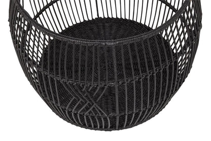 Villa by Classic Home - Sumatra Rattan Floor Storage Basket In Black - 21W - Black - 300107B veiw 2