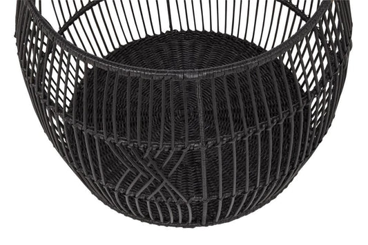 Villa by Classic Home - Sumatra Rattan Floor Storage Basket In Black - 21W - Black - 300107B veiw 2