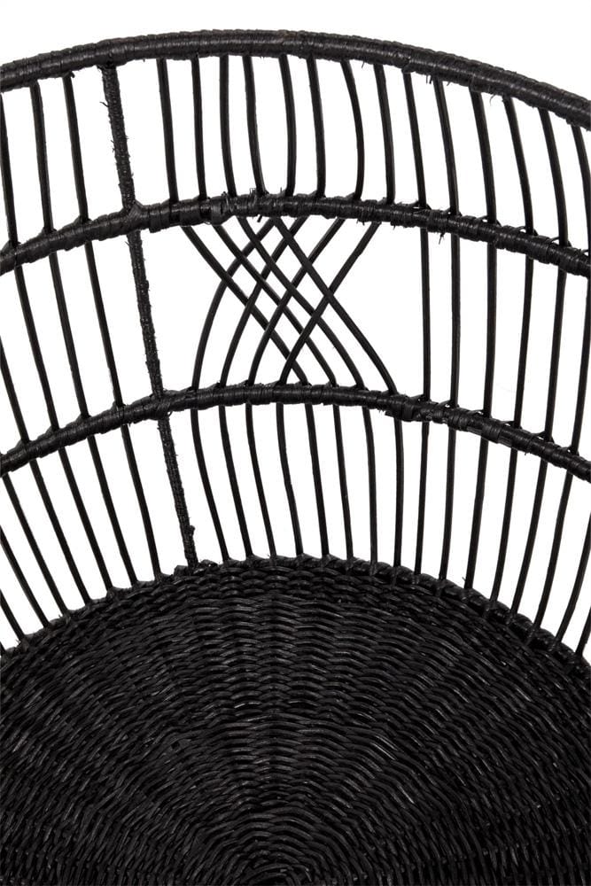 Villa by Classic Home - Sumatra Rattan Floor Storage Basket In Black - 21W - Black - 300107B veiw 5