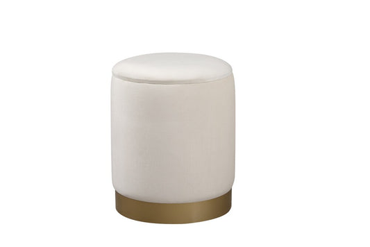 Elegant Furniture & Lighting - Ozman round 14 inch ottoman in beige - OT1015BGE veiw 1