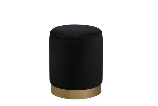 Elegant Furniture & Lighting - Ozman round 14 inch ottoman in black - OT1015BK veiw 1