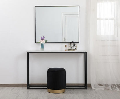 Elegant Furniture & Lighting - Ozman round 14 inch ottoman in black - OT1015BK veiw 2