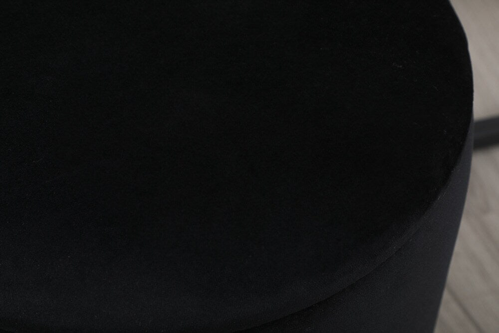 Elegant Furniture & Lighting - Ozman round 14 inch ottoman in black - OT1015BK veiw 4
