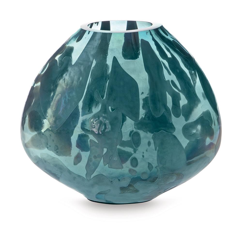 Signature Design by Ashley - Cartshaw Vase in Iridescent Teal - A2000738 veiw 1