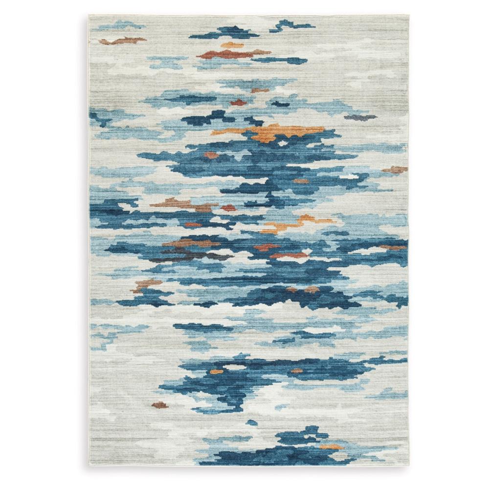 Signature Design by Ashley - Vinlett Washable Medium Rug in Cream/Blue/Brown - R407042 veiw 1