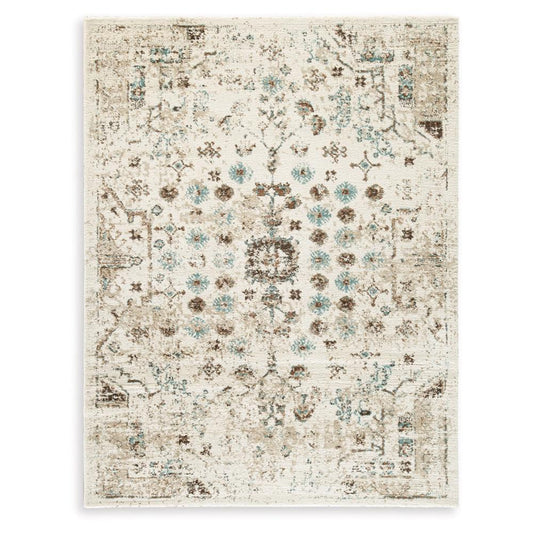 Signature Design by Ashley - Jossler Large Rug in Ivory/Brown/Teal - R407071 veiw 1