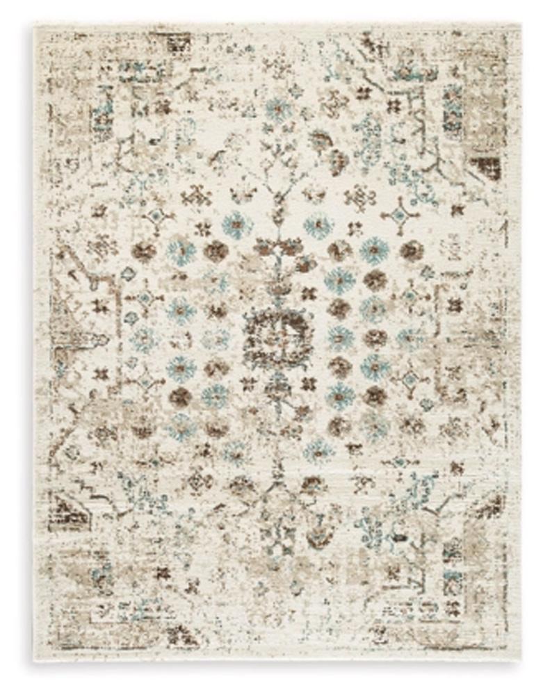 Signature Design by Ashley - Jossler Medium Rug in Ivory/Brown/Teal - R407072 veiw 1