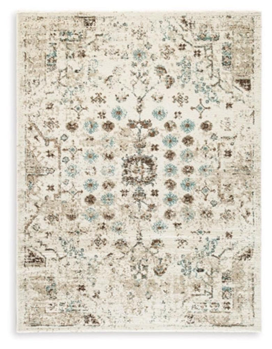 Signature Design by Ashley - Jossler Medium Rug in Ivory/Brown/Teal - R407072 veiw 1