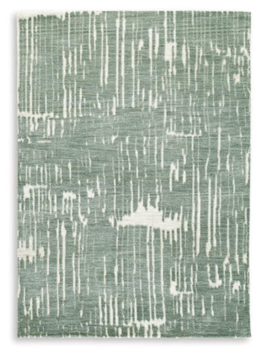 Signature Design by Ashley - Cayworth Large Rug in Teal/White - R407091 veiw 1