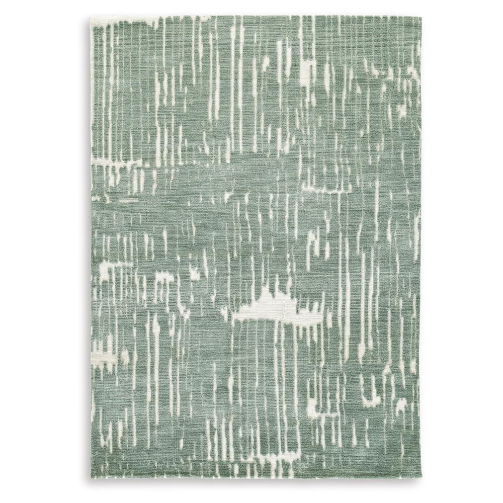 Signature Design by Ashley - Cayworth Medium Rug in Teal/White - R407092 veiw 1