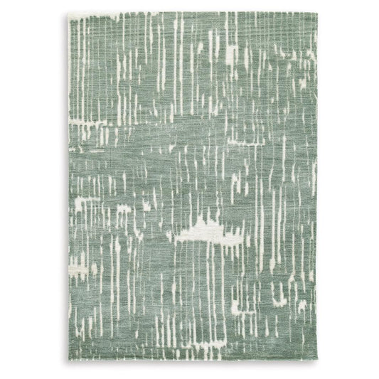 Signature Design by Ashley - Cayworth Medium Rug in Teal/White - R407092 veiw 1