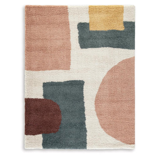 Signature Design by Ashley - Flynnwick Large Rug in Cream/Pink/Ocher - R407181 veiw 1