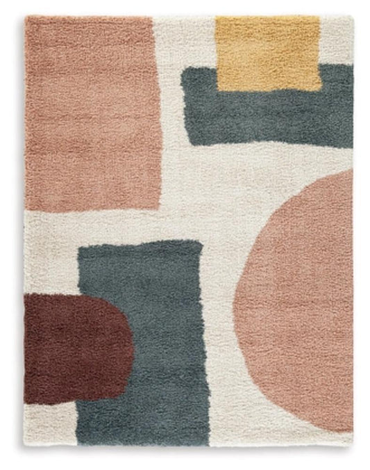 Signature Design by Ashley - Flynnwick Medium Rug in Cream/Pink/Ocher - R407182 veiw 1