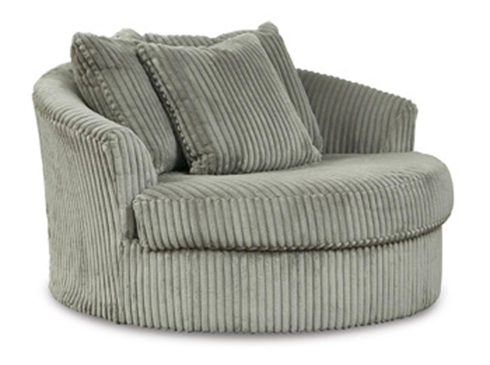 Signature Design by Ashley - Lindyn Oversized Swivel Accent Chair in Fog - 2110521 veiw 1