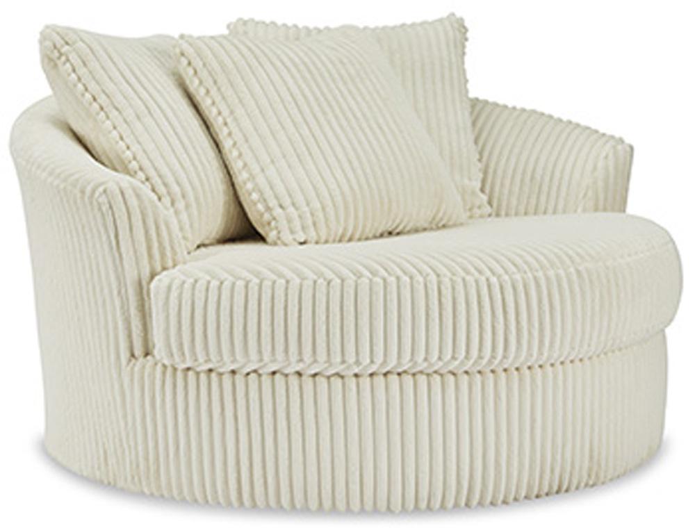 Signature Design by Ashley - Lindyn Oversized Swivel Accent Chair in Ivory - 2110421 veiw 1