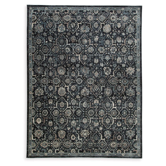 Signature Design by Ashley - Hilcott Large Rug in Blue/Cream/Brown - R406111 veiw 1