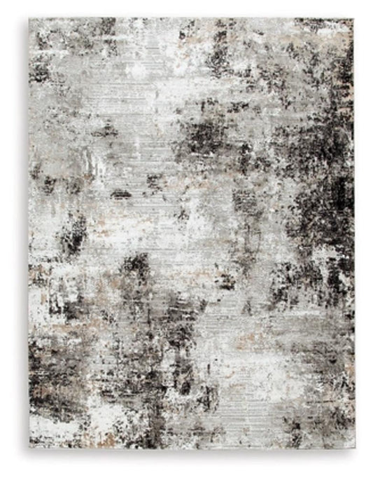 Signature Design by Ashley - Langwell Large Rug in Black/Gray/White - R406781 veiw 1