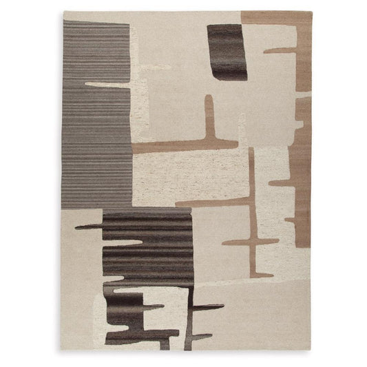 Signature Design by Ashley - Kencher Extra Large Rug in Beige/Brown - R406820 veiw 1