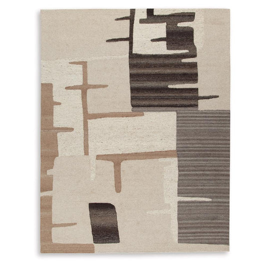 Signature Design by Ashley - Kencher Large Rug in Beige/Brown - R406821 veiw 1
