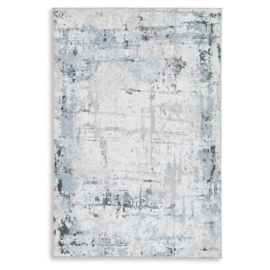 Signature Design by Ashley - Emertonly Large Rug in Blue/White Gray - R406981 veiw 1