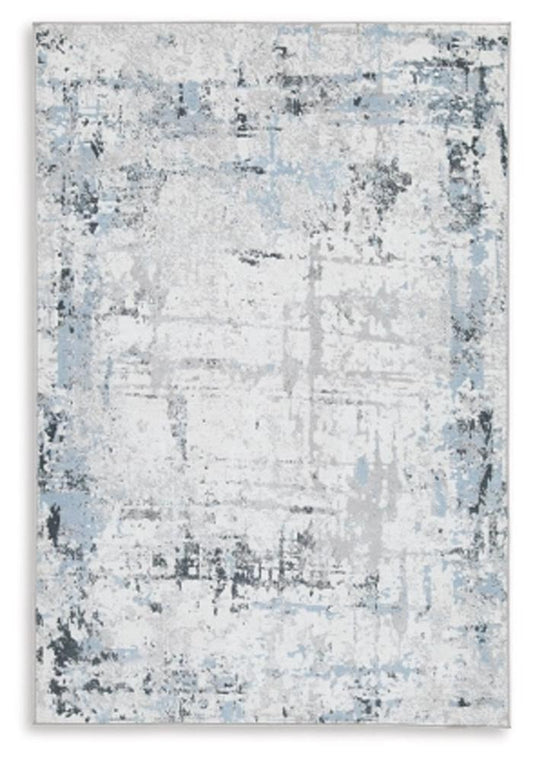 Signature Design by Ashley - Emertonly Medium Rug in Blue/White Gray - R406982 veiw 1