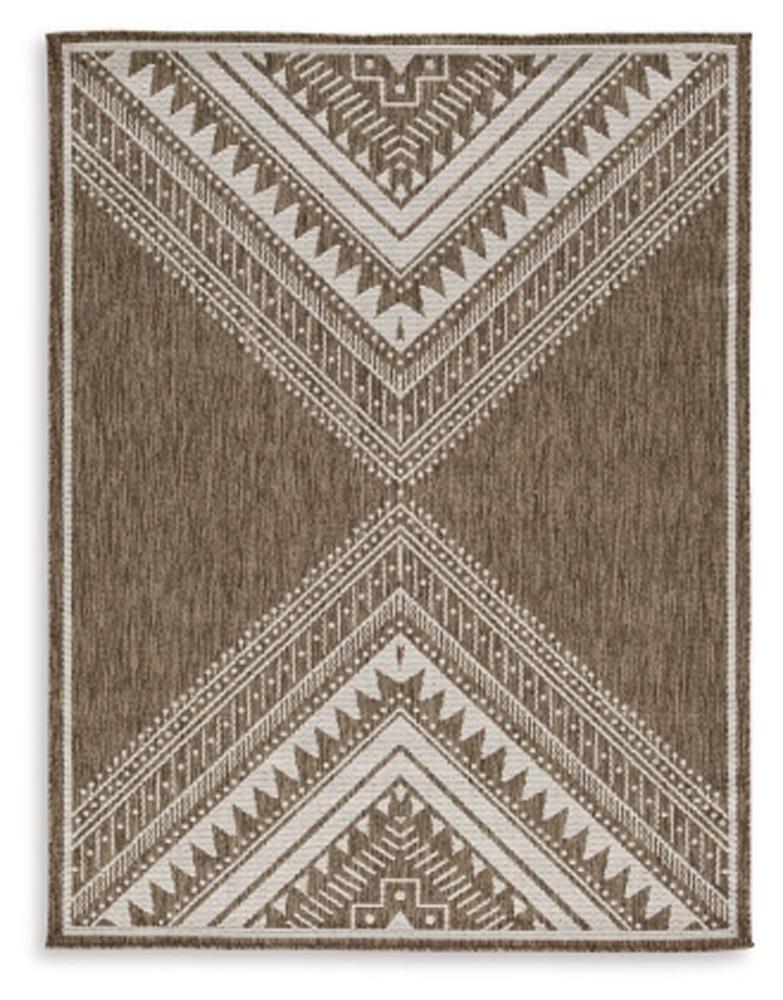 Signature Design by Ashley - Dunsler Large Rug in Brown/Cream - R900011 veiw 1