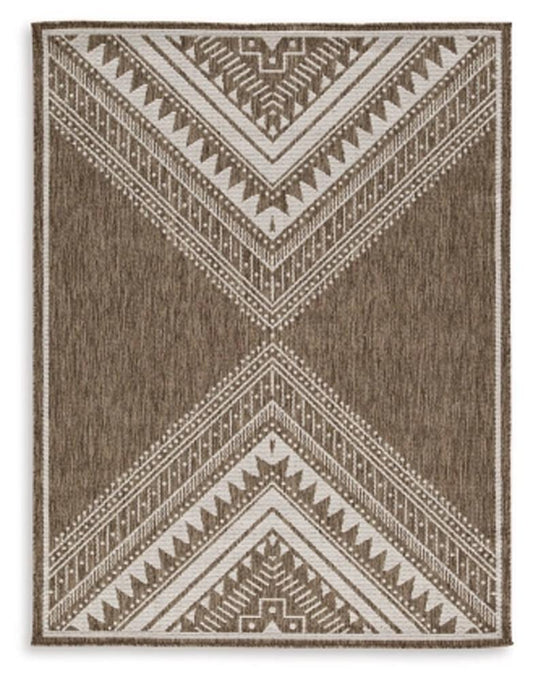Signature Design by Ashley - Dunsler Large Rug in Brown/Cream - R900011 veiw 1