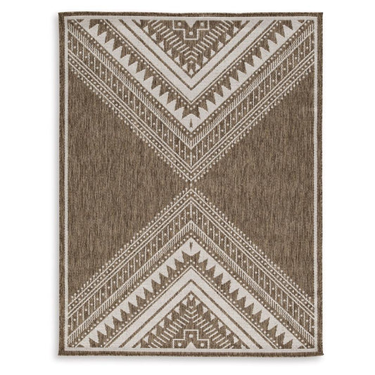 Signature Design by Ashley - Dunsler Medium Rug in Brown/Cream - R900012 veiw 1