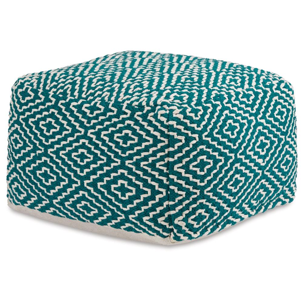 Signature Design by Ashley - Brynnsen Pouf in Teal/Ivory - A1001055 veiw 1