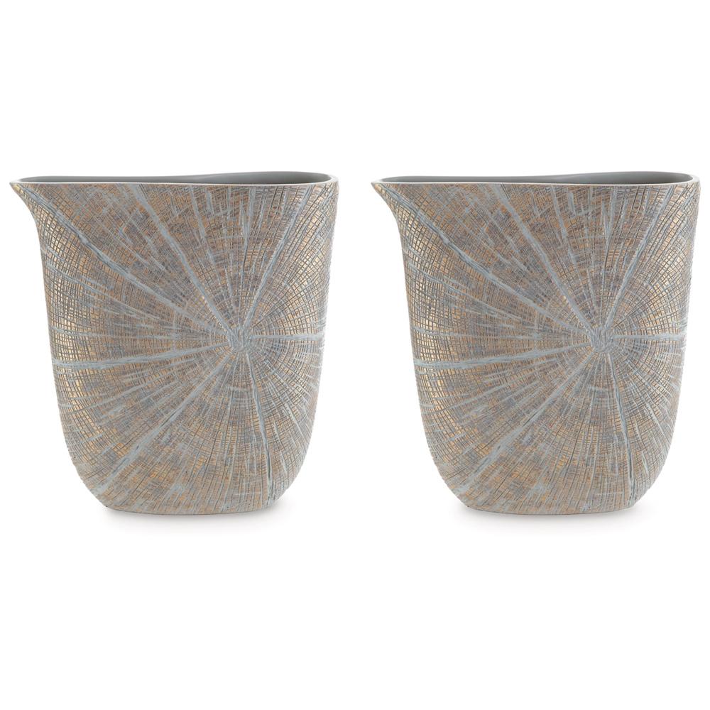 Signature Design by Ashley - Ardenley Vase (Set of 2) in Antique Gold Finish - A2000608 veiw 1