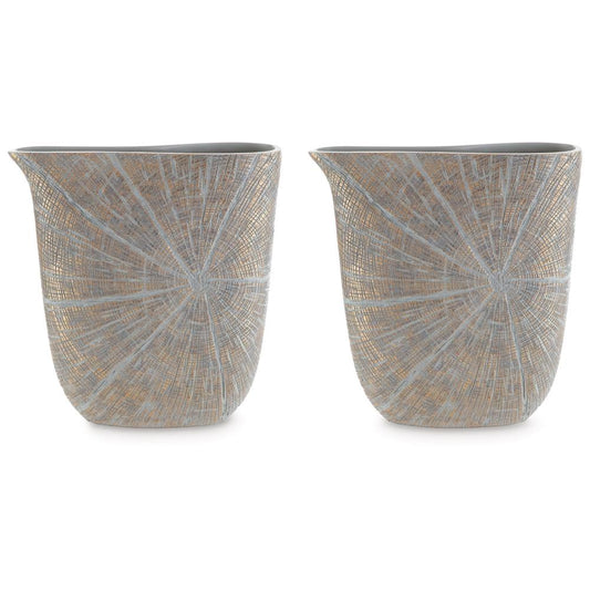 Signature Design by Ashley - Ardenley Vase (Set of 2) in Antique Gold Finish - A2000608 veiw 1