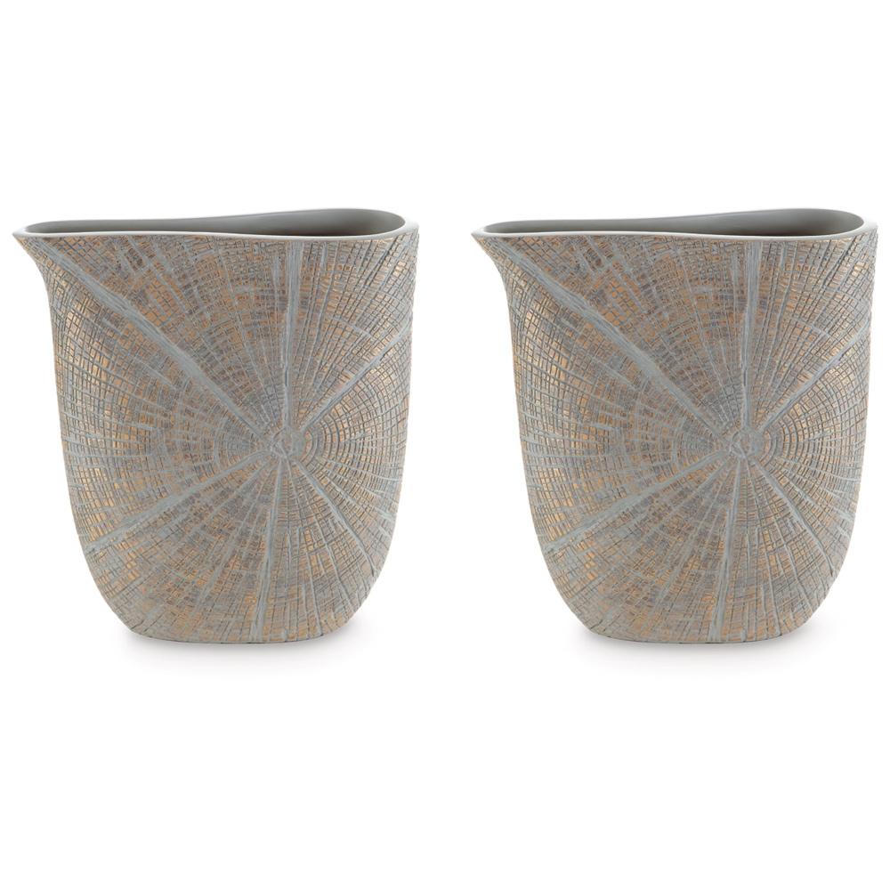 Signature Design by Ashley - Ardenley Vase (Set of 2) in Antique Gold Finish - A2000607 veiw 1