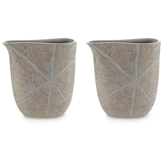 Signature Design by Ashley - Ardenley Vase (Set of 2) in Antique Gold Finish - A2000607 veiw 1