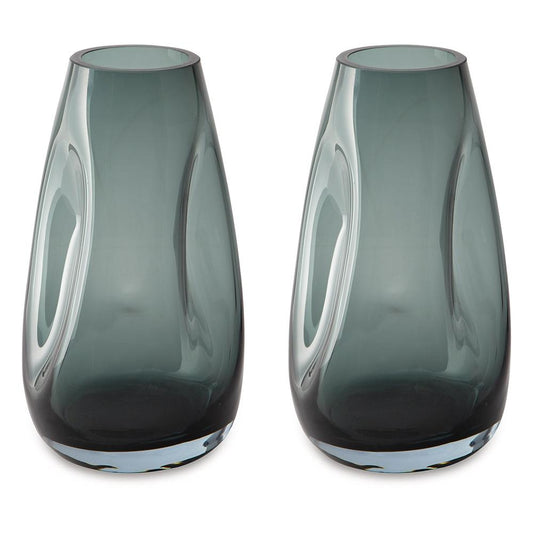 Signature Design by Ashley - Beamund Vase (Set of 2) in Teal Blue - A2900010 veiw 1