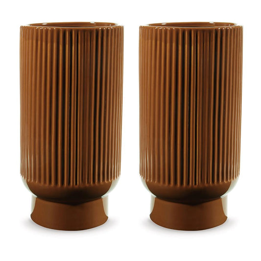 Signature Design by Ashley - Avalyah Vase (Set of 2) in Burnt Umber - A2900022 veiw 1