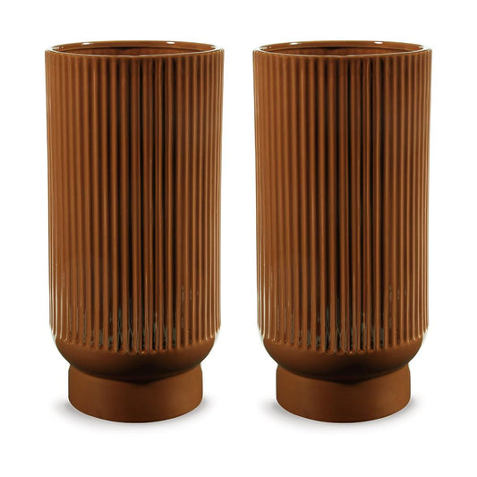Signature Design by Ashley - Avalyah Vase (Set of 2) in Burnt Umber - A2900023 veiw 1