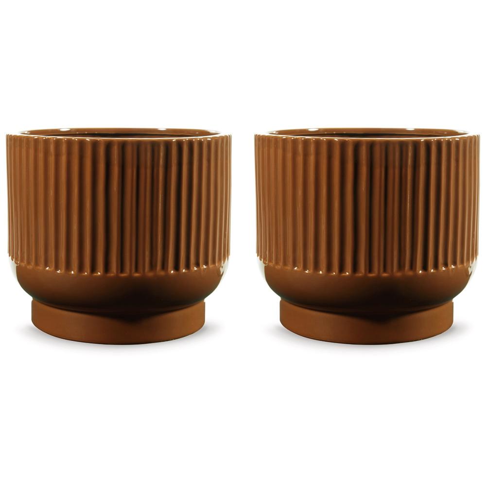 Signature Design by Ashley - Avalyah Vase (Set of 2) in Burnt Umber - A2900021 veiw 1
