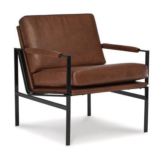 Signature Design by Ashley - Puckman Accent Chair in Brown/Silver Finish - A3000193 veiw 1