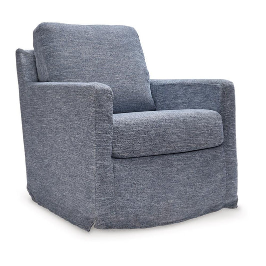 Signature Design by Ashley - Nenana Next-Gen Nuvella Swivel Glider Accent Chair in Denim - A3000646 veiw 1