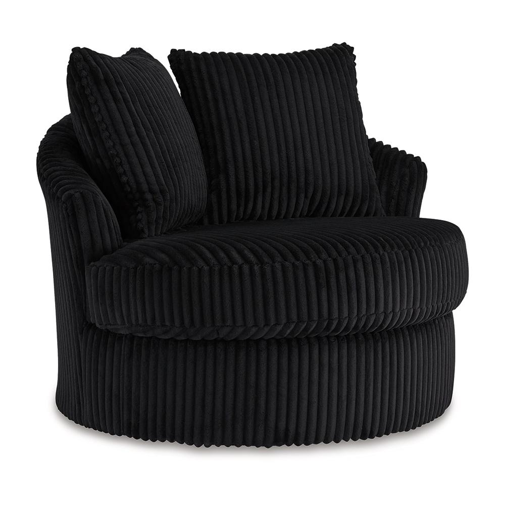 Signature Design by Ashley - Gramwell Oversized Swivel Accent Chair in Onyx - A3000725 veiw 1