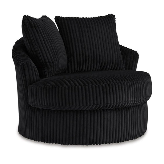 Signature Design by Ashley - Gramwell Oversized Swivel Accent Chair in Onyx - A3000725 veiw 1