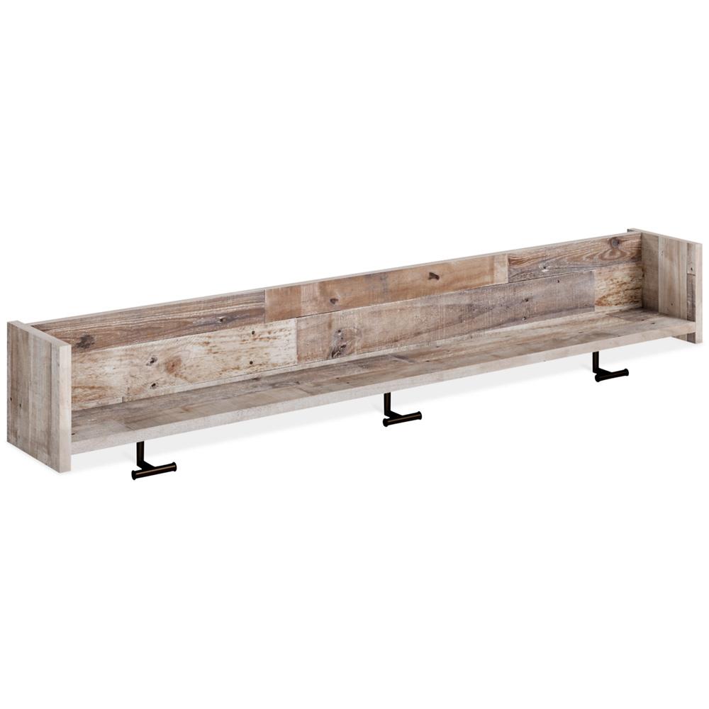 Signature Design by Ashley - Neilsville Wall Mounted Coat Rack w/Shelf in Whitewash - EA2320-151 veiw 1