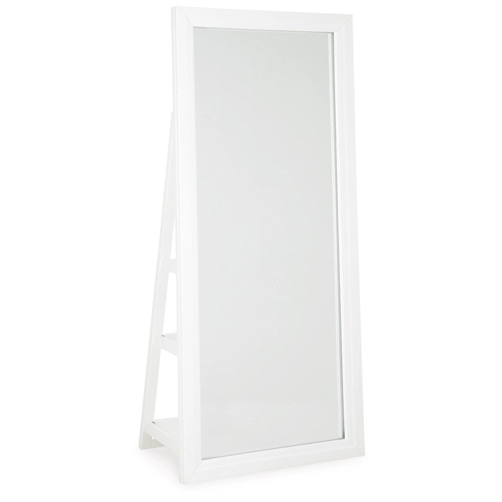 Signature Design by Ashley - Evesen Floor Standing Mirror/Storage in White - A8010383 veiw 1