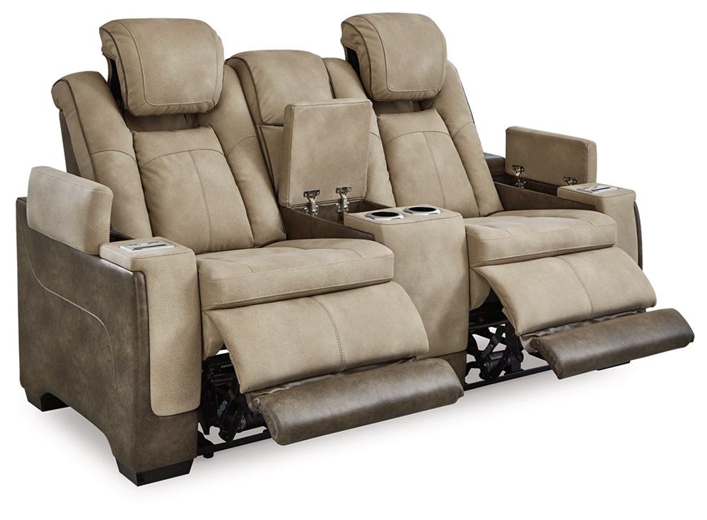 Signature Design by Ashley - Next-Gen DuraPella Pwr Rec Loveseat/Con/Adj Hdrst in Sand - 2200318 veiw 1