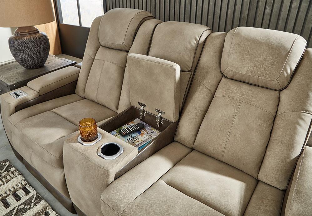 Signature Design by Ashley - Next-Gen DuraPella Pwr Rec Loveseat/Con/Adj Hdrst in Sand - 2200318 veiw 6