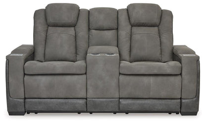 Signature Design by Ashley - Next-Gen DuraPella Pwr Rec Loveseat/Con/Adj Hdrst in Slate - 2200418 veiw 2