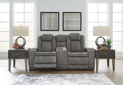 Signature Design by Ashley - Next-Gen DuraPella Pwr Rec Loveseat/Con/Adj Hdrst in Slate - 2200418 veiw 6