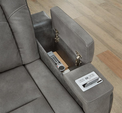 Signature Design by Ashley - Next-Gen DuraPella Pwr Rec Loveseat/Con/Adj Hdrst in Slate - 2200418 veiw 7